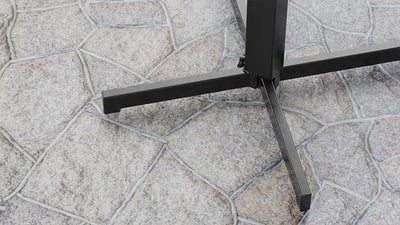 Rockless Table base stable on cobblestone