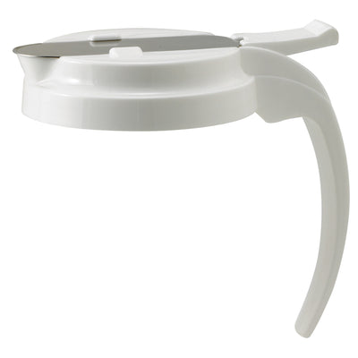 Replacement Lid for 32 oz and 48 oz Syrup Dispensers, White with Stainless Cover (Winco PSUD-WLID)