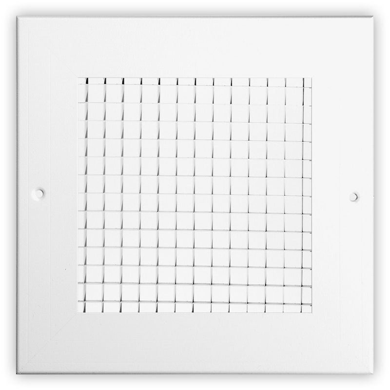 Shoemaker 600-12X12, 12x12 Return Air Grille, White Aluminum Wall & Ceiling Vent Cover, 600 Series