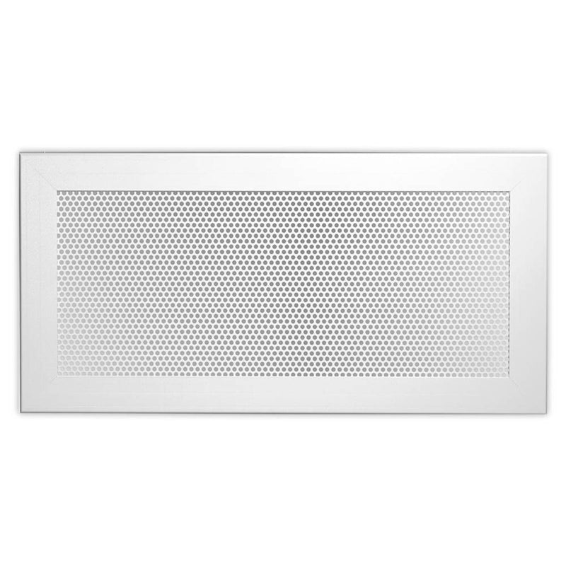 Shoemaker 600PT-1X2, 10x22 Perforated Return Air Grille, White Aluminum Wall & Ceiling Vent Cover, 600PT Series