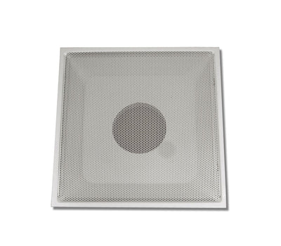 Shoemaker 830-14, 24x24 Perforated T-Bar Lay-In Return Air Grille, Hinged Face, White Steel Wall & Ceiling Vent Cover, 830 Series