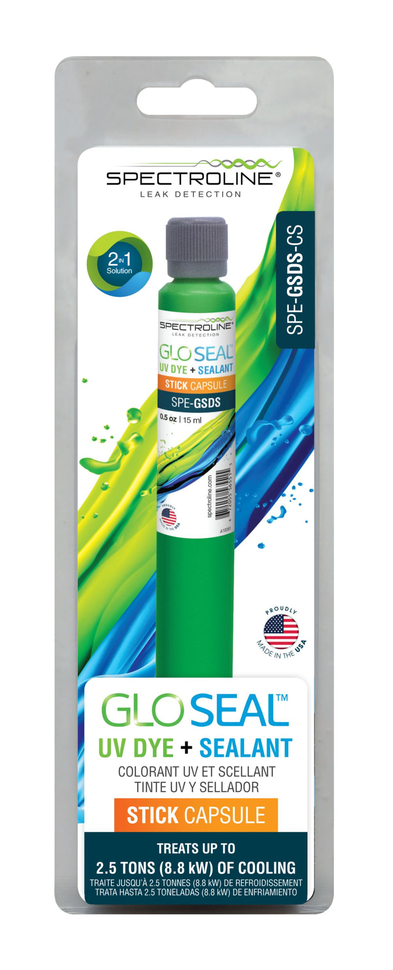 Spectroline SPE-GSDS-CS, GLO Seal™ Fluorescent Dye + Sealant Stick Capsule