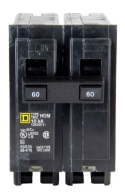 Square D Circuit Breaker 60 Amp 120/240 VAC 2-Pole Single Phase HOM260