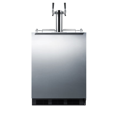 24" 2 Tap Kegerator with 5.5 cu. ft. Capacity, ADA Compliant, Interior CO2 Holder, Reversible Door, Adjustable Thermostat, Complete Tap Kit and Professional Handle in Stainless Steel SBC58BLBIADA