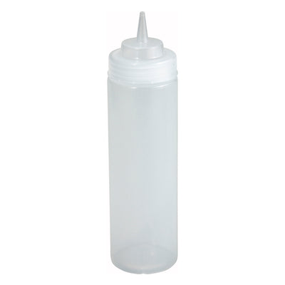 Winco PSW-12 12 Oz Squeeze Bottle BPA Free Plastic Clear 6 Packs