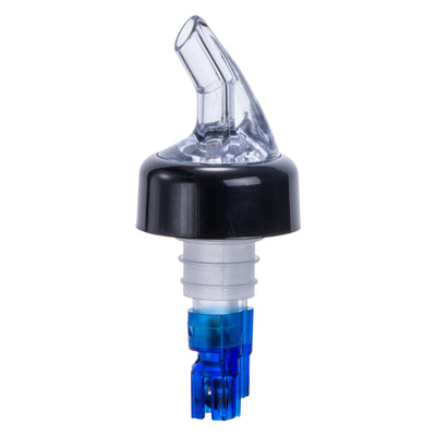 Winco PPA-087 7/8 oz Measuring Pourer Black Collar Plastic Clear Spout