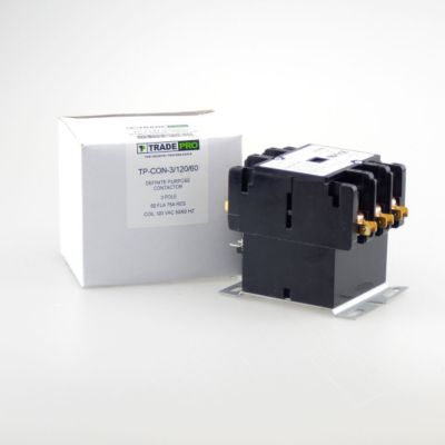TRADEPRO® Contactor 60 Amp 120 VAC Coil 3-Pole Single Phase TP-CON-3/120/60
