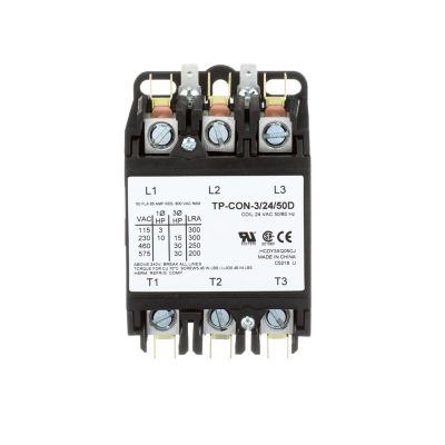 TRADEPRO® Contactor 50 Amp 24 VAC Coil 3-Pole Single Phase TP-CON-3/24/50D