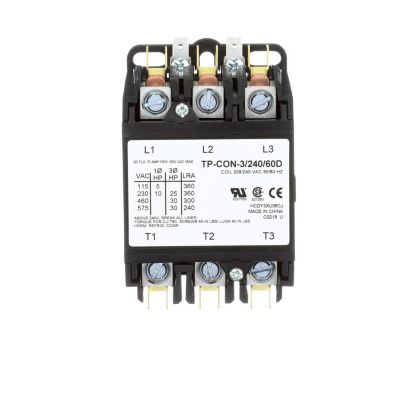 TRADEPRO® Contactor 60 Amp 208-240 VAC Coil 3-Pole TP-CON-3/240/60D