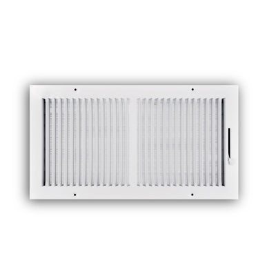 TRUaire 102M16X08, 16x8 2-Way Air Register, White Steel Sidewall & Ceiling Air Vent, 102M Series