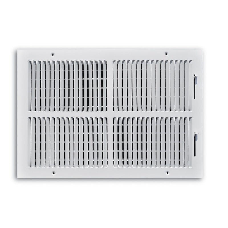 TRUaire 102M30X06, 36x6 2-Way Air Register, White Steel Sidewall & Ceiling Air Vent, 102M Series