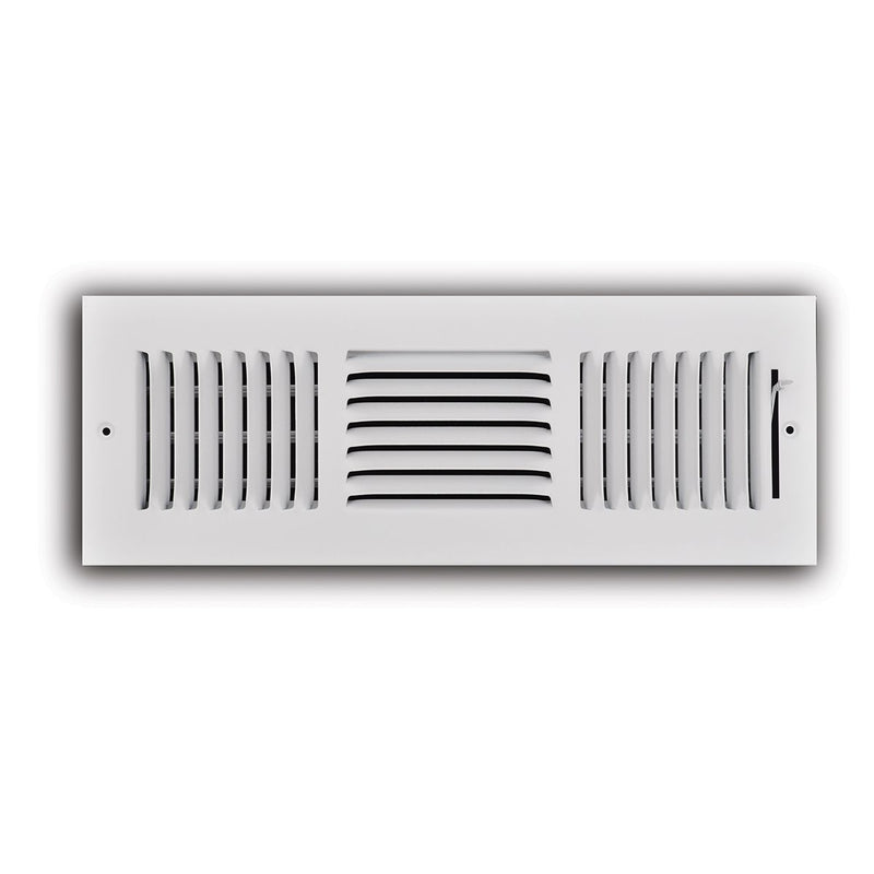 TRUaire 103M14X04, 14x4 3-Way Air Register, White Steel Sidewall & Ceiling Air Vent, 103M Series