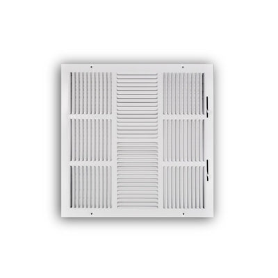 TRUaire 104M18X18, 18x18 4-Way Air Register, White Steel Sidewall & Ceiling Air Vent, 104M Series