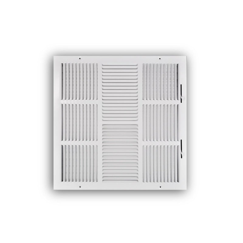 TRUaire 104M18X18, 18x18 4-Way Air Register, White Steel Sidewall & Ceiling Air Vent, 104M Series