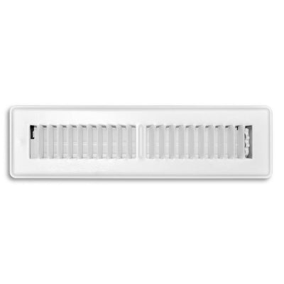 TRUaire 150MW02X12, 2x12 Floor Return Air Grille, White Steel Floor Vent Cover, 150MW Series
