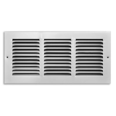 TRUaire 17014X06, 14x6 Return Air Grille, White Steel Wall & Ceiling Vent Cover, 170 Series
