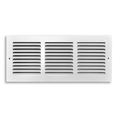 TRUaire 17016X06, 16x6 Return Air Grille, White Steel Wall & Ceiling Vent Cover, 170 Series
