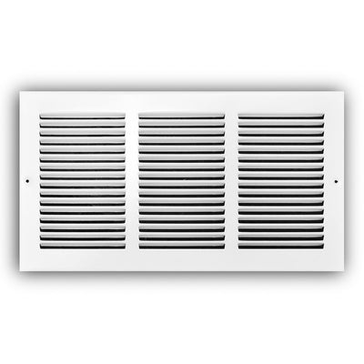 TRUaire 17016X08, 16x8 Return Air Grille, White Steel Wall & Ceiling Vent Cover, 170 Series