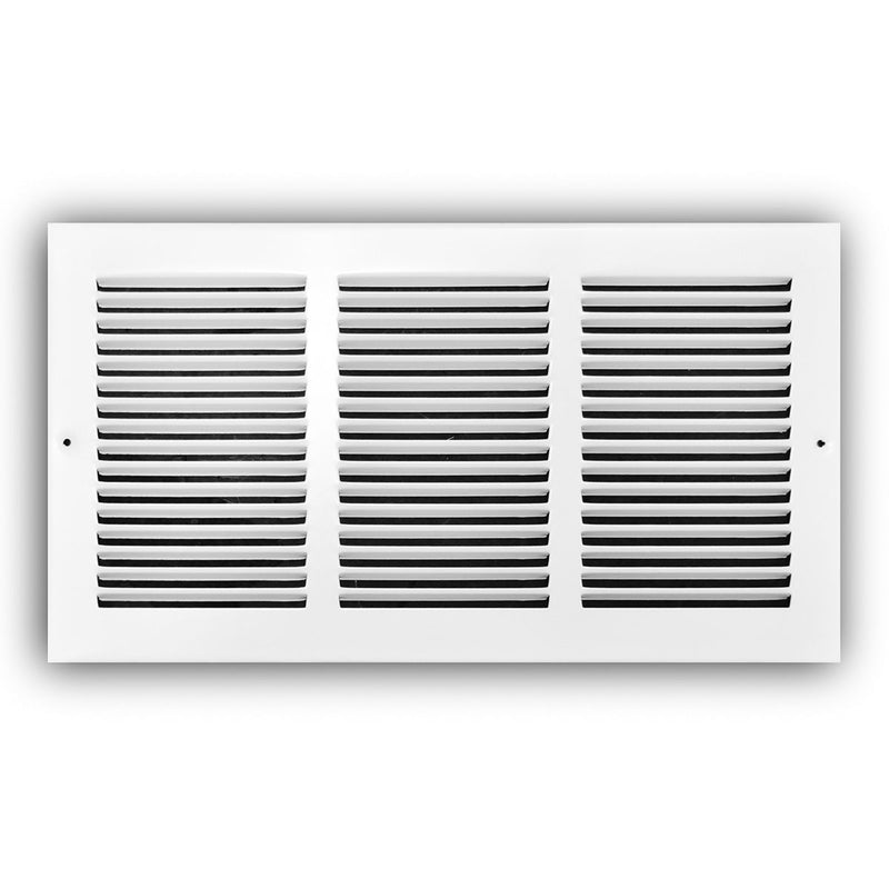 TRUaire 17016X08, 16x8 Return Air Grille, White Steel Wall & Ceiling Vent Cover, 170 Series