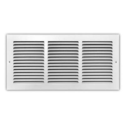 TRUaire 17018X08, 18x8 Return Air Grille, White Steel Wall & Ceiling Vent Cover, 170 Series