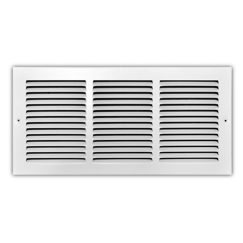 TRUaire 17018X08, 18x8 Return Air Grille, White Steel Wall & Ceiling Vent Cover, 170 Series