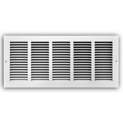 TRUaire 17020X08, 20x8 Return Air Grille, White Steel Wall & Ceiling Vent Cover, 170 Series
