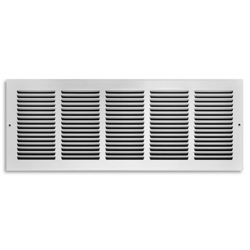 TRUaire 17024X08, 24x8 Return Air Grille, White Steel Wall & Ceiling Vent Cover, 170 Series