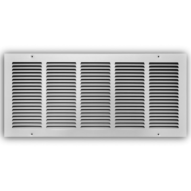 TRUaire 17024X10, 24x10 Return Air Grille, White Steel Wall & Ceiling Vent Cover, 170 Series