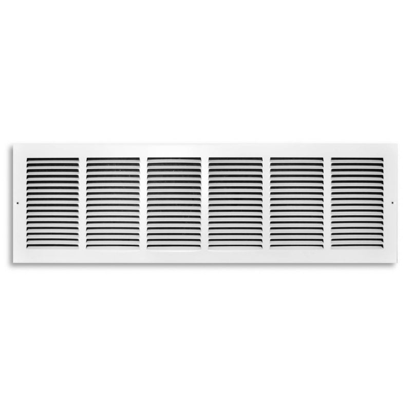 TRUaire 17030X08, 30x8 Return Air Grille, White Steel Wall & Ceiling Vent Cover, 170 Series