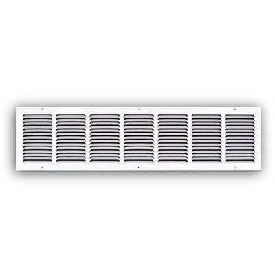 TRUaire 17036X08, 36x8 Return Air Grille, White Steel Wall & Ceiling Vent Cover, 170 Series