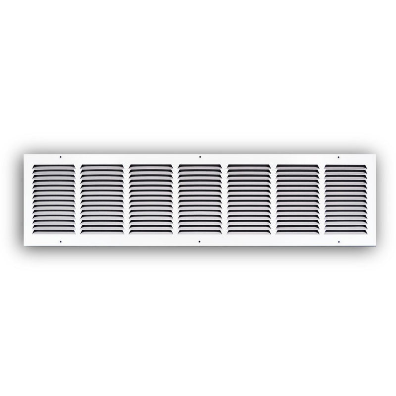 TRUaire 17036X08, 36x8 Return Air Grille, White Steel Wall & Ceiling Vent Cover, 170 Series