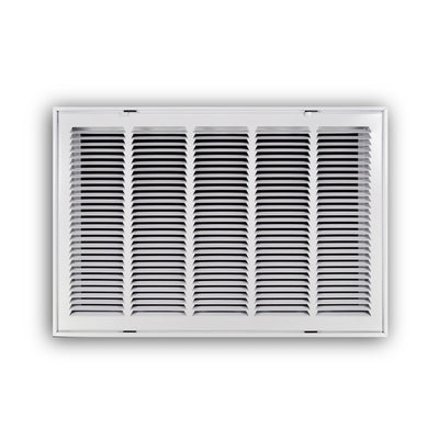TRUaire 19025X16, 25x16 Return Air Filter Grille, Hinged Face, White Steel Filter Back Vent Cover, Fits 25x16x1 Filter, 190 Series