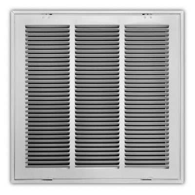 TRUaire 190RF18X18, 18x18 Return Air Filter Grille, Removable Face, White Steel Filter Back Vent Cover, Fits 18x18x1 Filter, 190RF Series