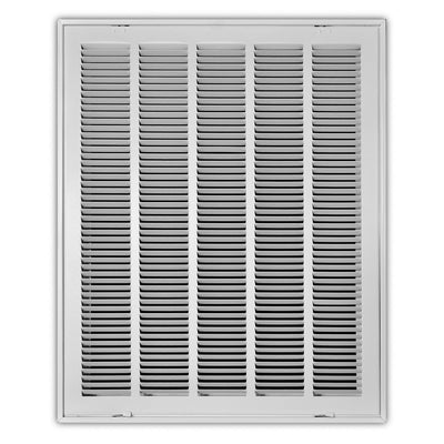 TRUaire 190RF20X25, 20x25 Return Air Filter Grille, Removable Face, White Steel Filter Back Vent Cover, Fits 20x25x1 Filter, 190RF Series