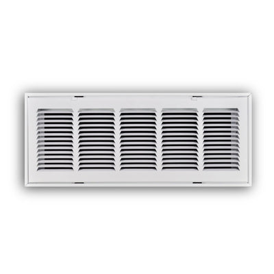 TRUaire 190RF24X08, 24x8 Return Air Filter Grille, Removable Face, White Steel Filter Back Vent Cover, Fits 24x8x1 Filter, 190RF Series