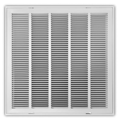 TRUaire 190RF24X24, 24x24 Return Air Filter Grille, Removable Face, White Steel Filter Back Vent Cover, Fits 24x24x1 Filter, 190RF Series