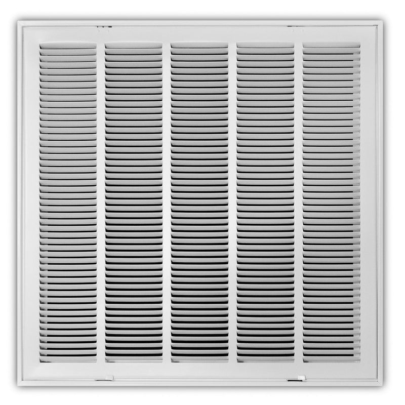TRUaire 190RF24X24, 24x24 Return Air Filter Grille, Removable Face, White Steel Filter Back Vent Cover, Fits 24x24x1 Filter, 190RF Series