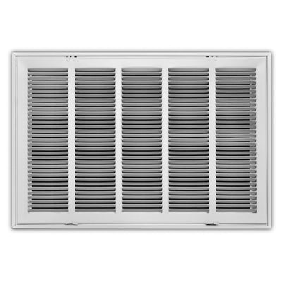 TRUaire 190RF25X16, 25x16 Return Air Filter Grille, Removable Face, White Steel Filter Back Vent Cover, Fits 25x16x1 Filter, 190RF Series