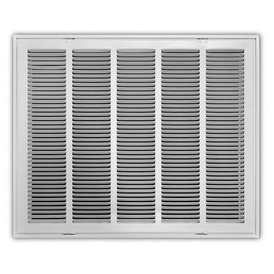 TRUaire 190RF25X20, 25x20 Return Air Filter Grille, Removable Face, White Steel Filter Back Vent Cover, Fits 25x20x1 Filter, 190RF Series