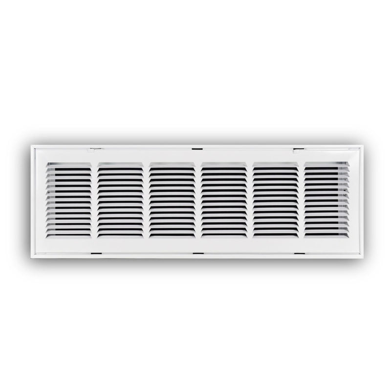 TRUaire 190RF30X08, 30x8 Return Air Filter Grille, Removable Face, White Steel Filter Back Vent Cover, Fits 30x8x1 Filter, 190RF Series