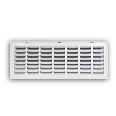 TRUaire 190RF36X12, 36x12 Return Air Filter Grille, Removable Face, White Steel Filter Back Vent Cover, Fits 36x12x1 Filter, 190RF Series