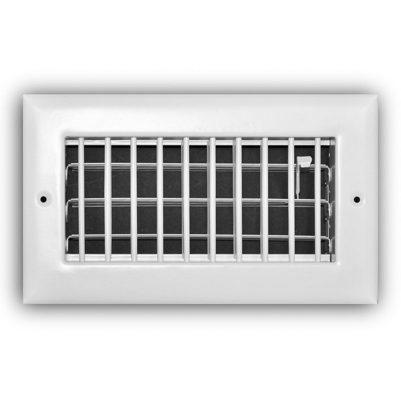 TRUaire 210VM08X06, 8x6 1-Way Air Register, White Steel Sidewall & Ceiling Air Vent, 210VM Series