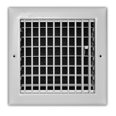 TRUaire 210VM08X08, 8x8 1-Way Air Register, White Steel Sidewall & Ceiling Air Vent, 210VM Series