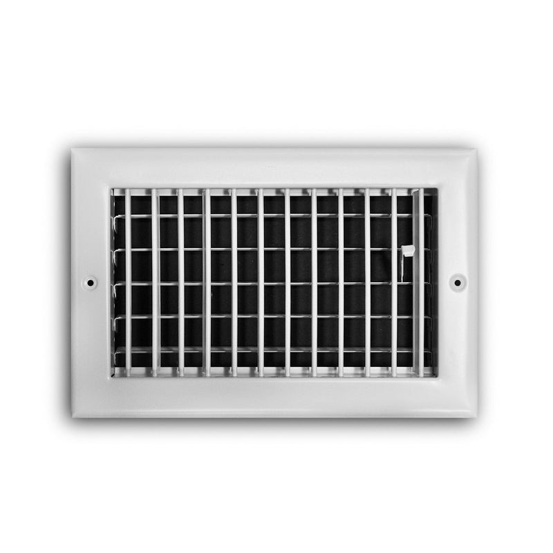 TRUaire 210VM10X06, 10x6 1-Way Air Register, White Steel Sidewall & Ceiling Air Vent, 210VM Series