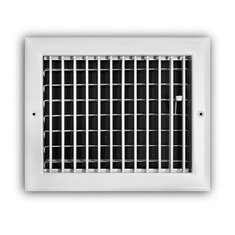 TRUaire 210VM10X08, 10x8 1-Way Air Register, White Steel Sidewall & Ceiling Air Vent, 210VM Series