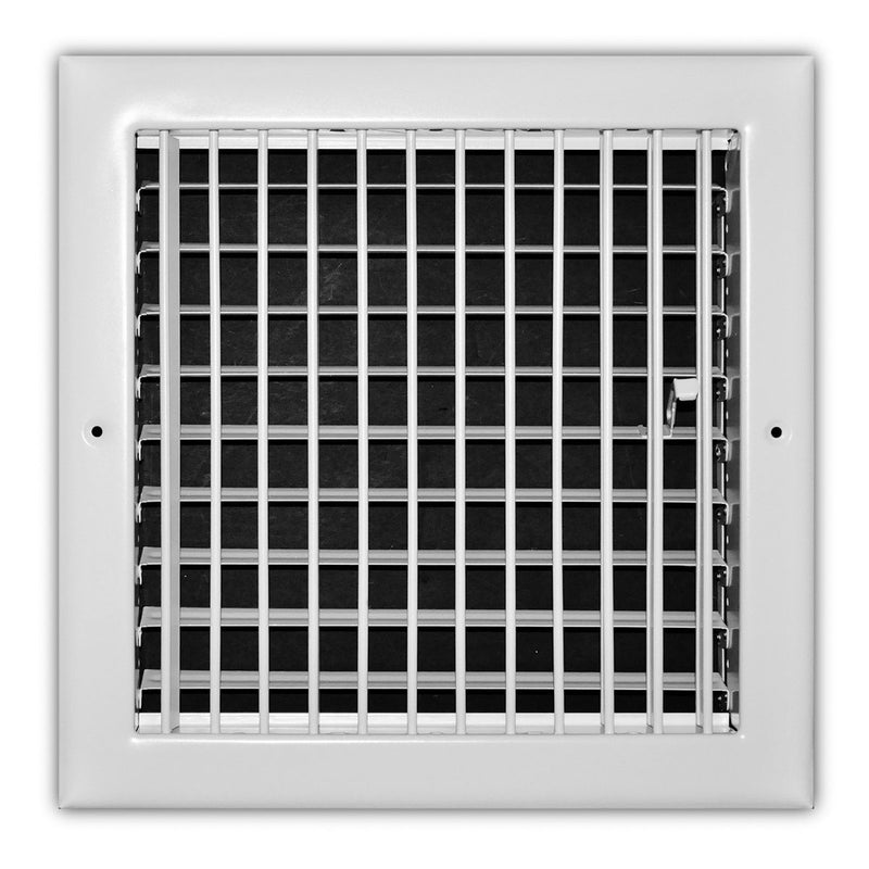 TRUaire 210VM10X10, 10x10 1-Way Air Register, White Steel Sidewall & Ceiling Air Vent, 210VM Series