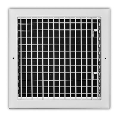 TRUaire 210VM12X12, 12x12 1-Way Air Register, White Steel Sidewall & Ceiling Air Vent, 210VM Series