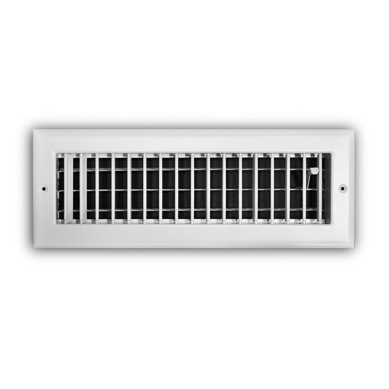 TRUaire 210VM14X04, 14x4 1-Way Air Register, White Steel Sidewall & Ceiling Air Vent, 210VM Series