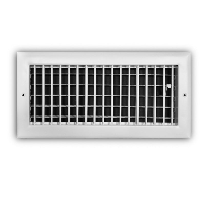 TRUaire 210VM14X06, 14x6 1-Way Air Register, White Steel Sidewall & Ceiling Air Vent, 210VM Series