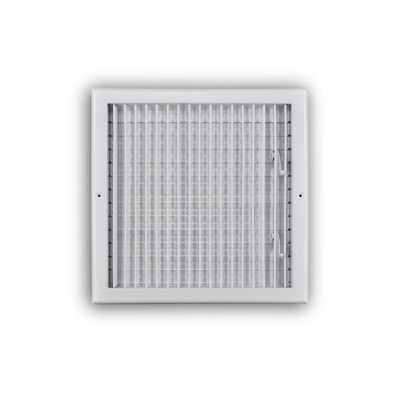TRUaire 210VM14X14, 14x14 1-Way Air Register, White Steel Sidewall & Ceiling Air Vent, 210VM Series